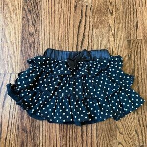 GAP Toddler Black Ruffle Polka Dot Girl Skirt w/ Bow - Size 12-18 months